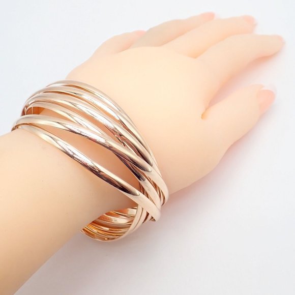 Authentic! Tiffany & Co 18k Rose Gold 9 Row Melody Calife Picasso Large Bracelet - Picture 10 of 11